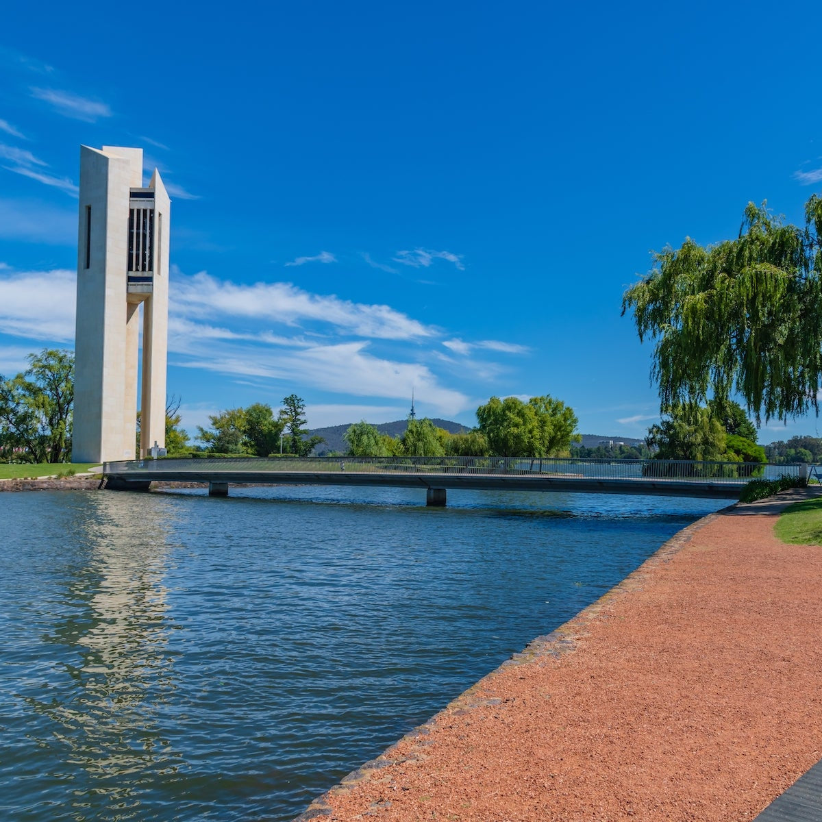 National Carillon tower in Canberra by Lake Burley Griffin
