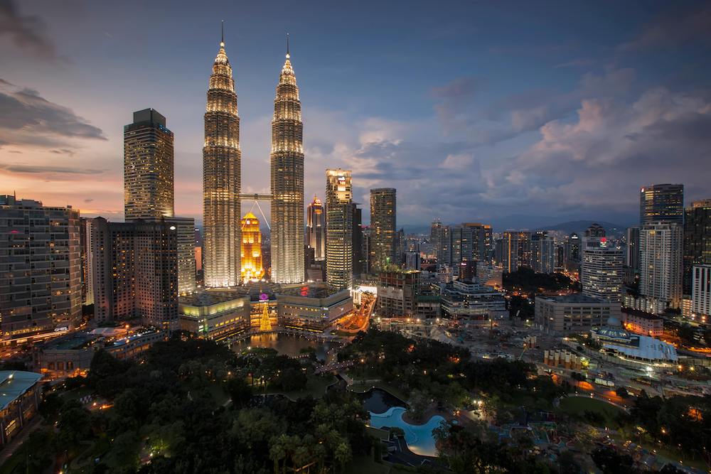 Kuala Lumpur skyline at night - Malaysia.